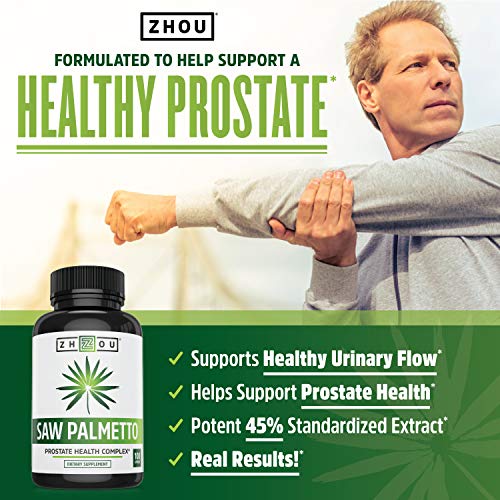 Zhou Nutrition Saw Palmetto Extract 500 mg, Prostate Health, Urinary Tract Support, DHT Zhou Nutrition