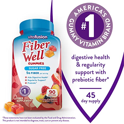 Vitafusion Fiber Well Sugar Free Fiber Supplement & Chewable Calcium Gummy Vitamins Vitafusion