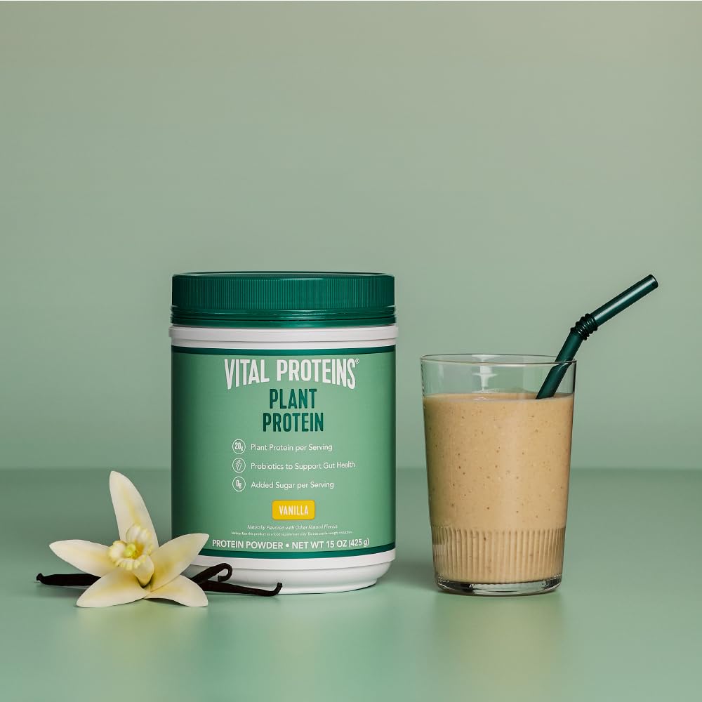 Vital Proteins Collagen Peptides Powder, 9.33 oz Unflavored + 15 oz Vanilla Plant Protein Vital Proteins