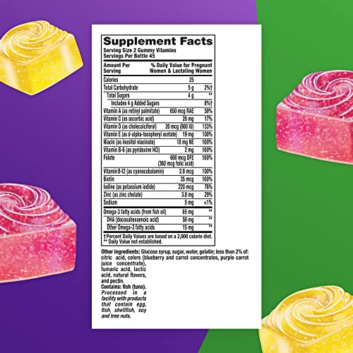 vitafusion PreNatal Gummy Vitamins, Raspberry Lemonade Flavored, Pregnancy Vitamins for Women Vitafusion