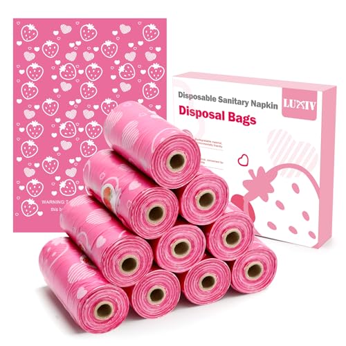 150Pcs Sanitary Napkin Disposal Bags, Luxiv Pink Disposable Sanitary Bag Personal Care Disposal Bags