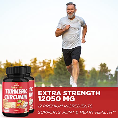 (2 Packs) Premium Turmeric Curcumin Supplement 12050mg with Ginger, Apple Cider Vinegar BMVINVOL