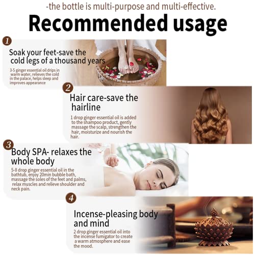 (2pc 60ml) Belly Drainage Ginger Oil, Slimming Tummy Ginger Oil, Ginger Oil Drainage Massage YG LianKai