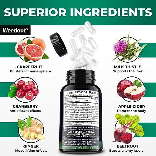 WEEDOUT Total Cleanse Detox Pills - Full Body Cleanser Detox - Fast Toxin Rid - Natural WEEDOUT