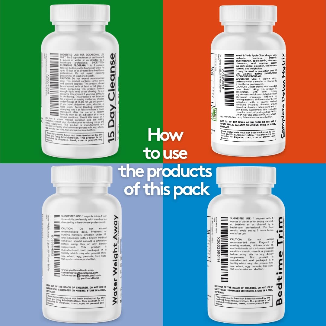 Youth & Tonic Bedtime Trim Detox Cleanse Kick Off Weight Management - 120 Pills Youth & Tonic