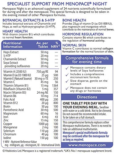 Vitabiotics Menopace Night Tablets 30 Capsules Vitabiotics