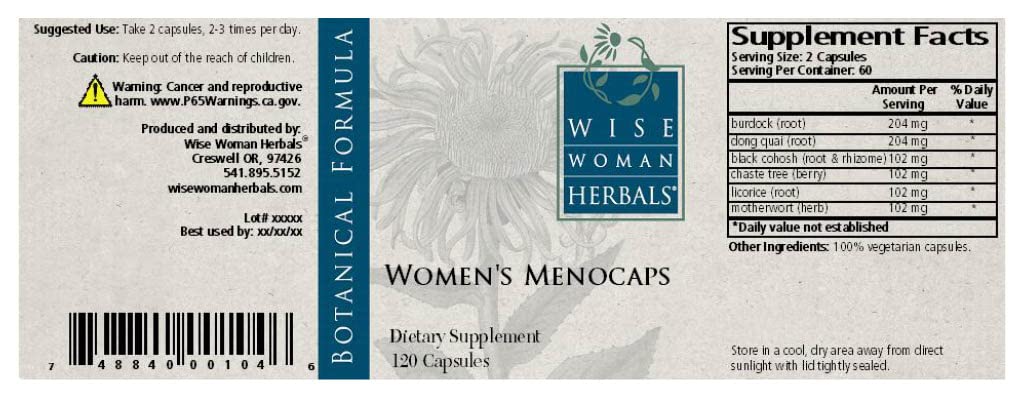 Wise Woman Herbals – Women’s Menocaps – 120 caps - All-Natural Menopause and Puberty Supplement Wise Woman Herbals