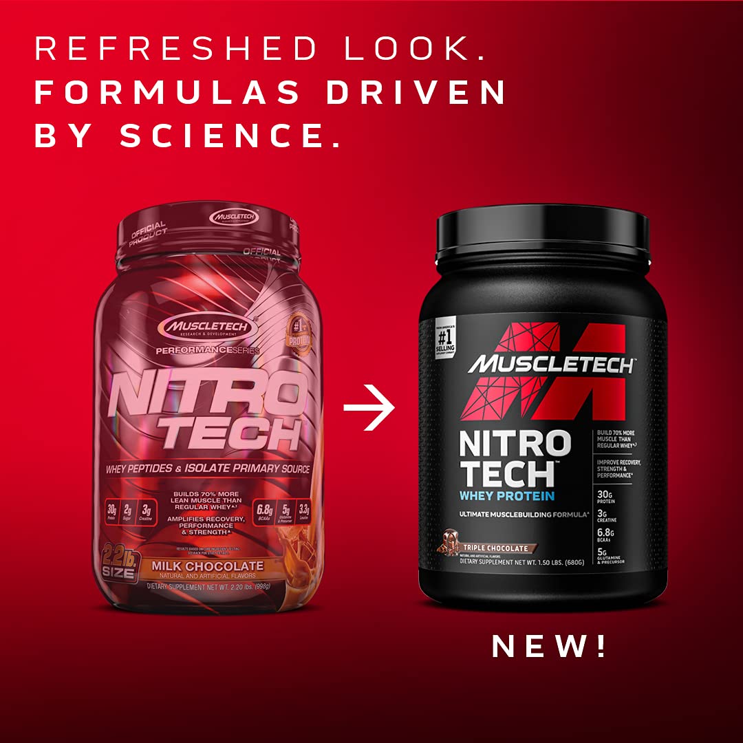 Whey Protein Powder MuscleTech Nitro-Tech Whey Protein Isolate & Peptides Protein Muscletech