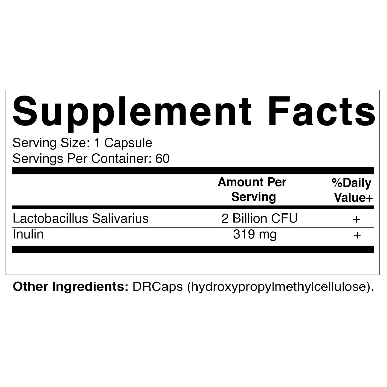 Vitamatic Lactobacillus Salivarius 2 Billion per DR Capsule - 60 Count - Digestive Support Vitamatic