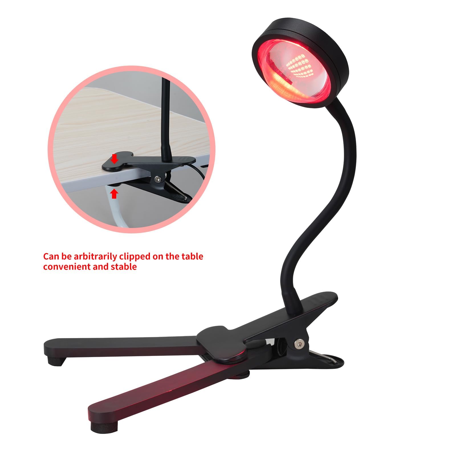 WTINTELL Red Light Therapy for Face, 660nm LED Red Light Therapy Light with Clip, Suitable WTINTELL