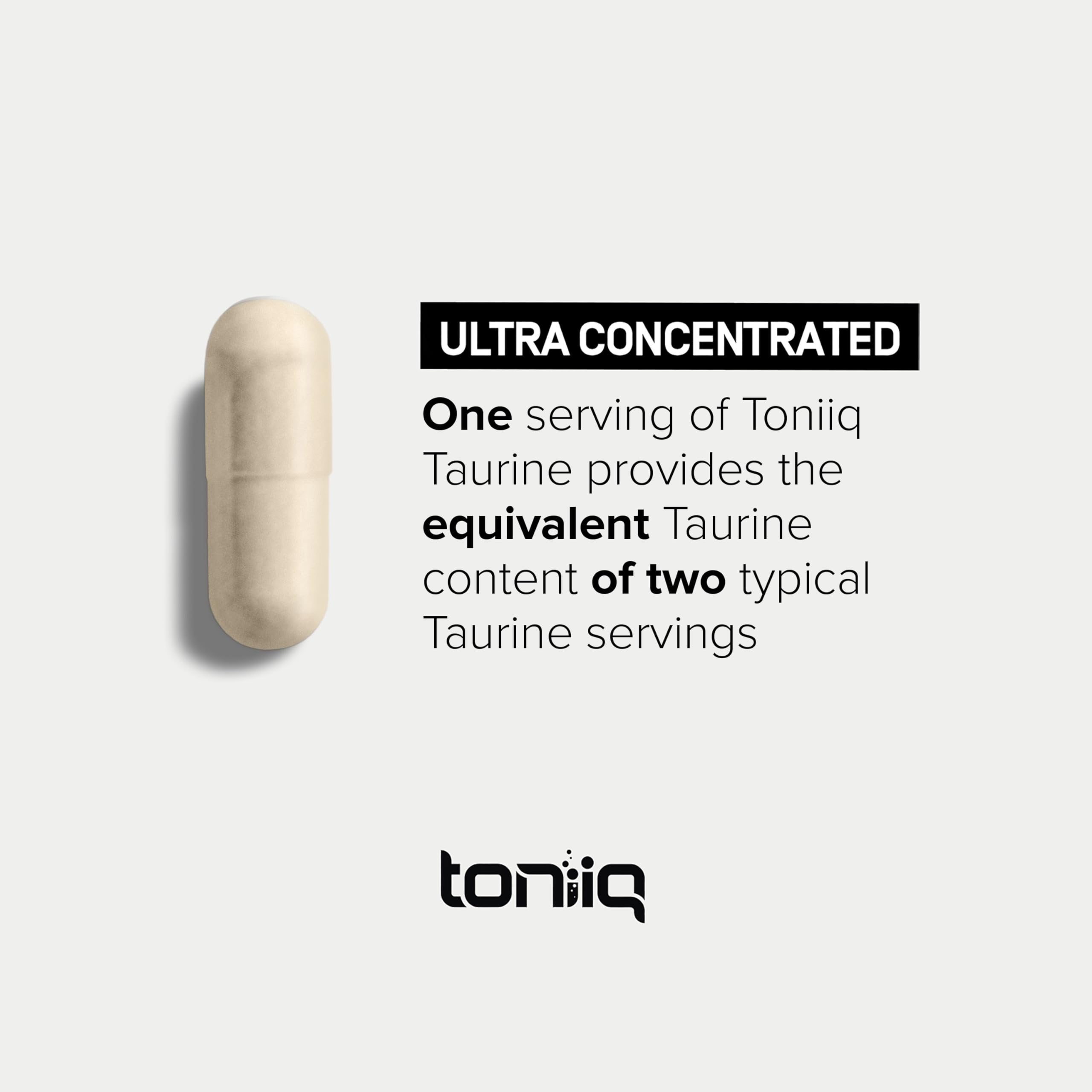Toniiq 2000mg Taurine Supplement - High Purity Taurine Powder Capsules, 98%+ Pure