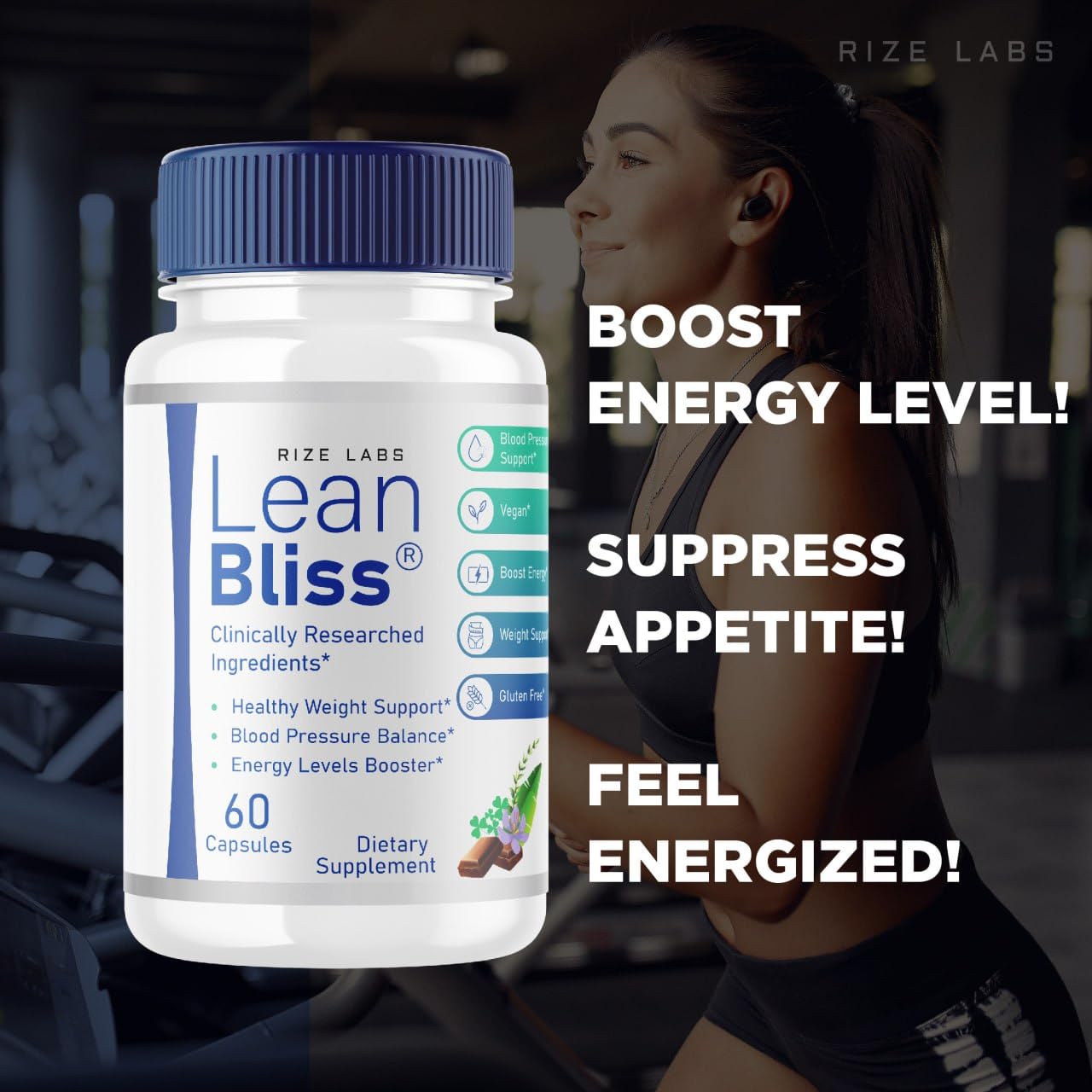 (3 Pack) Lean Bliss Weight Loss Pills, Lean Bliss Fat Burning Formula, LeanBliss Advanced rize labs