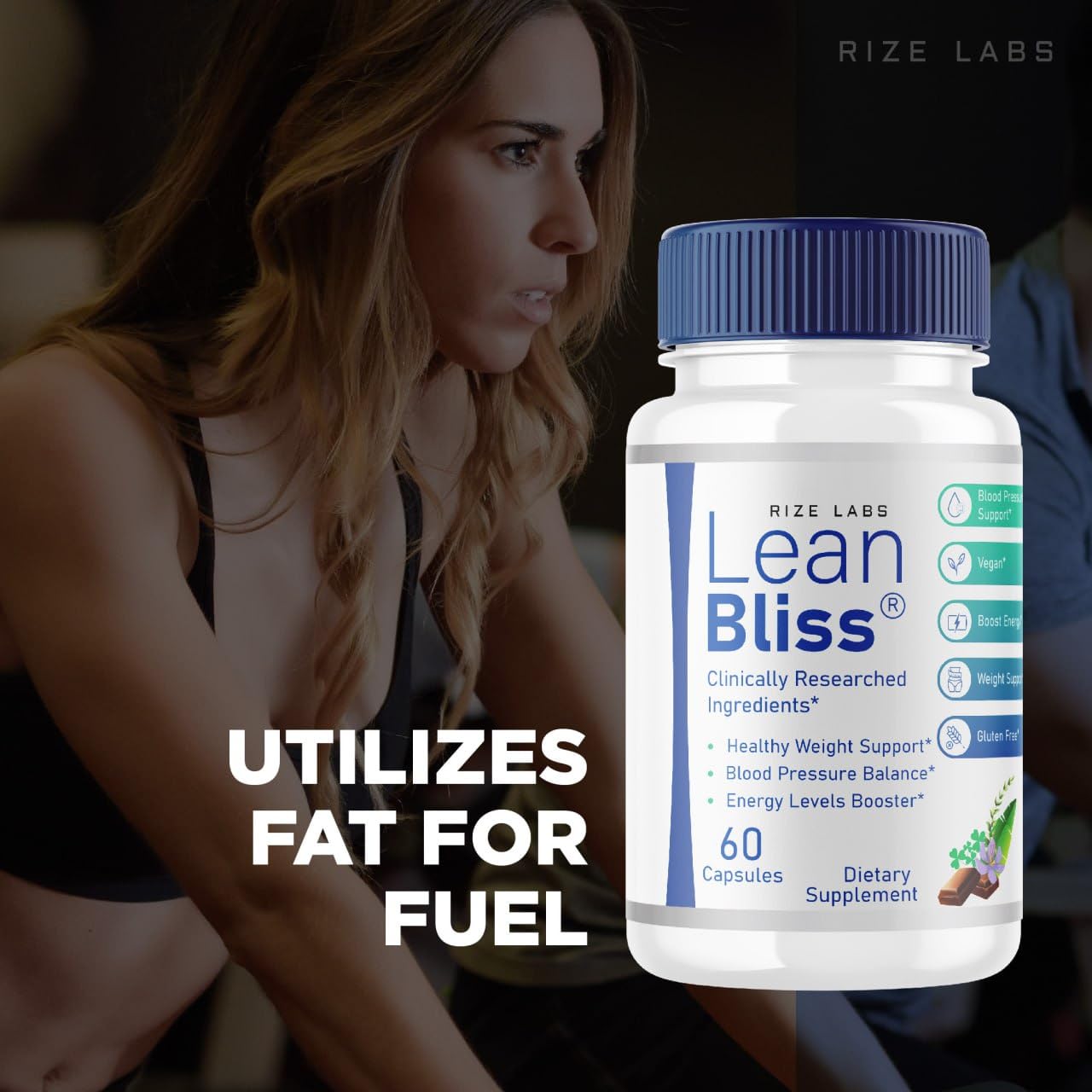 (2 Pack) Lean Bliss Weight Loss Pills, Lean Bliss Fat Burning Formula, LeanBliss Advanced rize labs