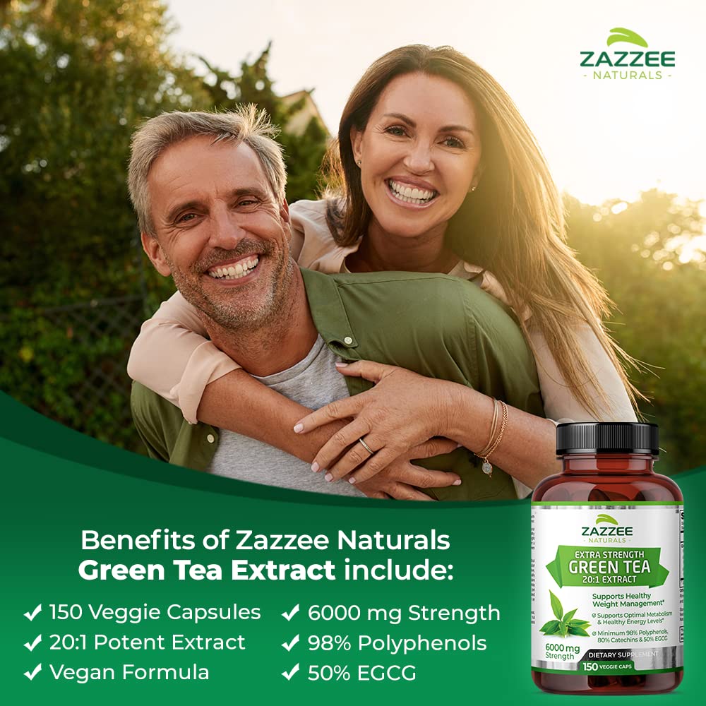 Zazzee Extra Strength Green Tea 20:1 Extract, 6000 mg Strength, 50% EGCG Zazzee