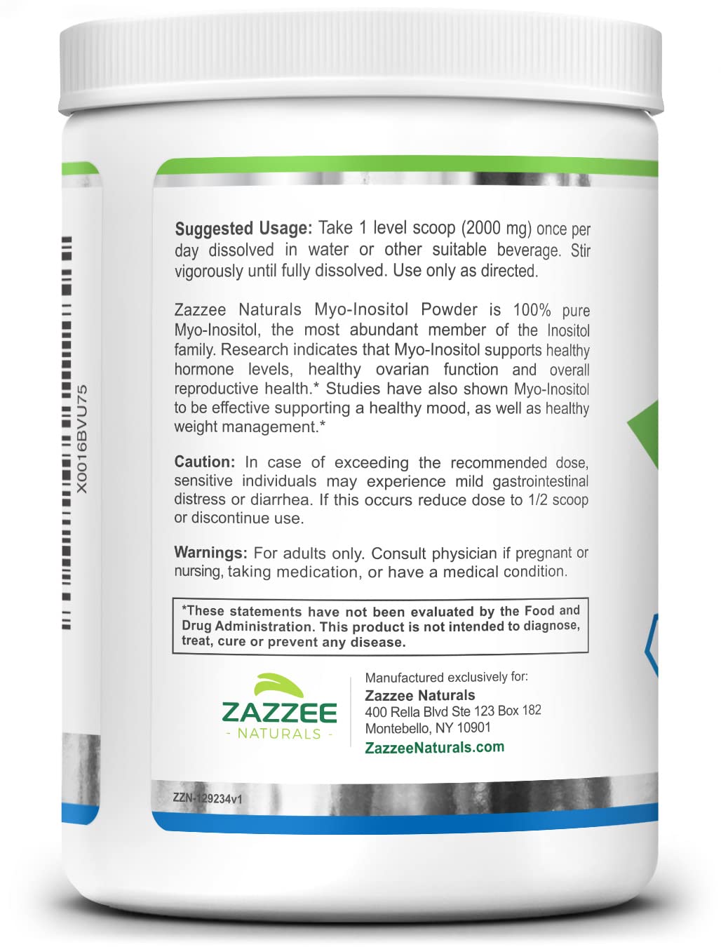 Zazzee Myo-Inositol Powder and Extra Strength Prenatal DHA Zazzee