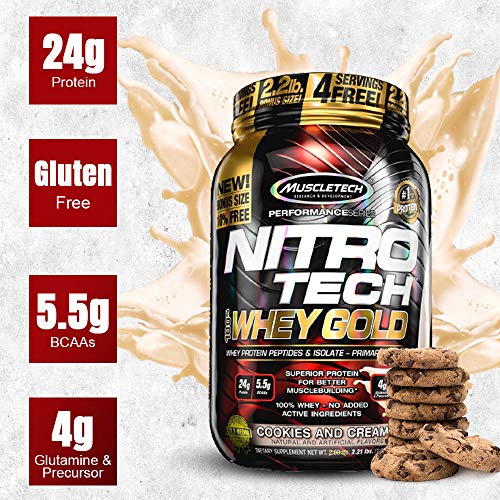 Whey Protein Powder - MuscleTech Nitro-Tech Whey Gold Protein Powder MuscleTech