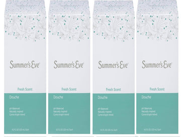 (Pack of 4 Bottles) Summer's Eve Fresh Scent Douche Vinegar & Water, Feminine Wash, 4.5oz Bottles