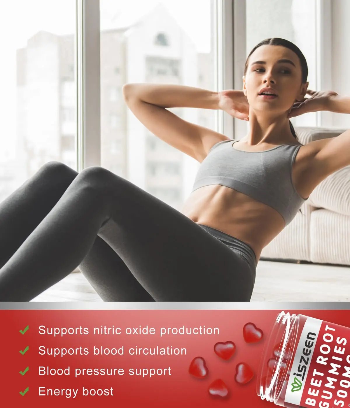 Wiszeen Beet Root Gummies - 60 Servings - Beets Gummies Beet Chews Nitric Oxide Wiszeen