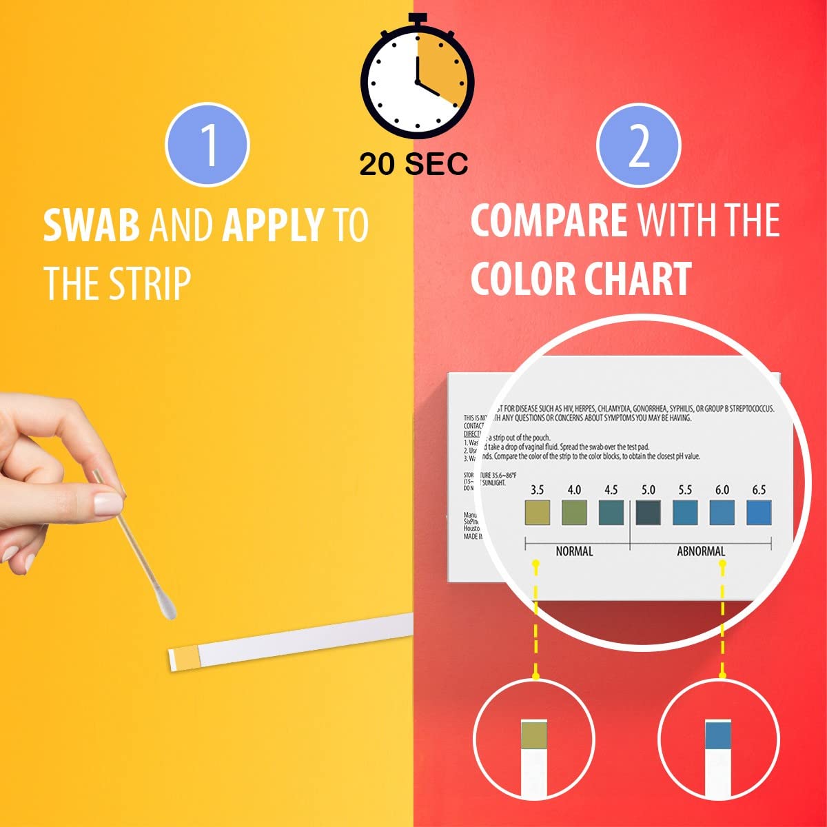 [60 Pack] PGYARD Vaginal Health pH Test Strips, Feminine pH Test, Value Pack PGYARD