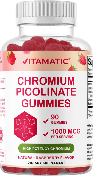 Vitamatic Chromium Picolinate 1000 mcg - 90 Gummies - High Potency Chromium