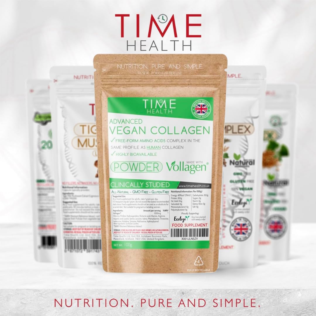 Vollagen® Advanced Vegan Collagen Powder - Amino Acid Complex in Ratio of Collagen Time Health