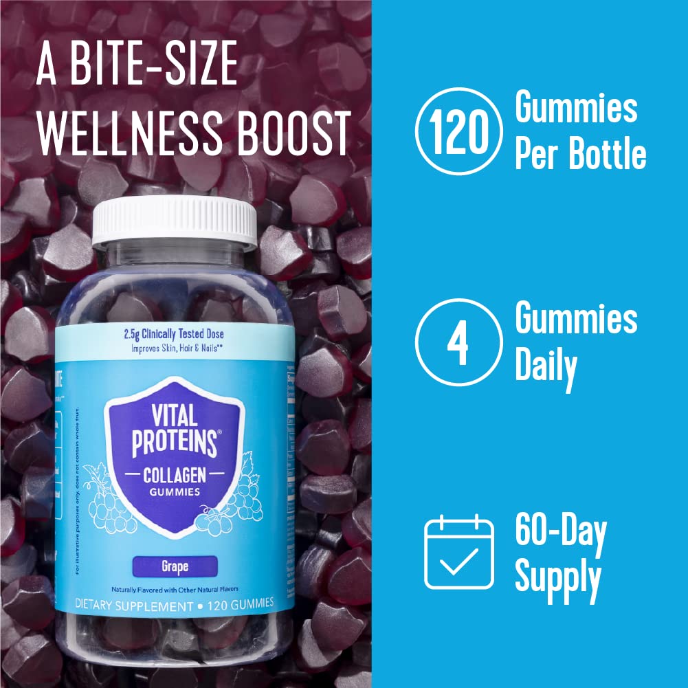 Vital Proteins Collagen Gummies, 2.5g of Clinically-Tested Collagen for Hair, Skin, Nails 