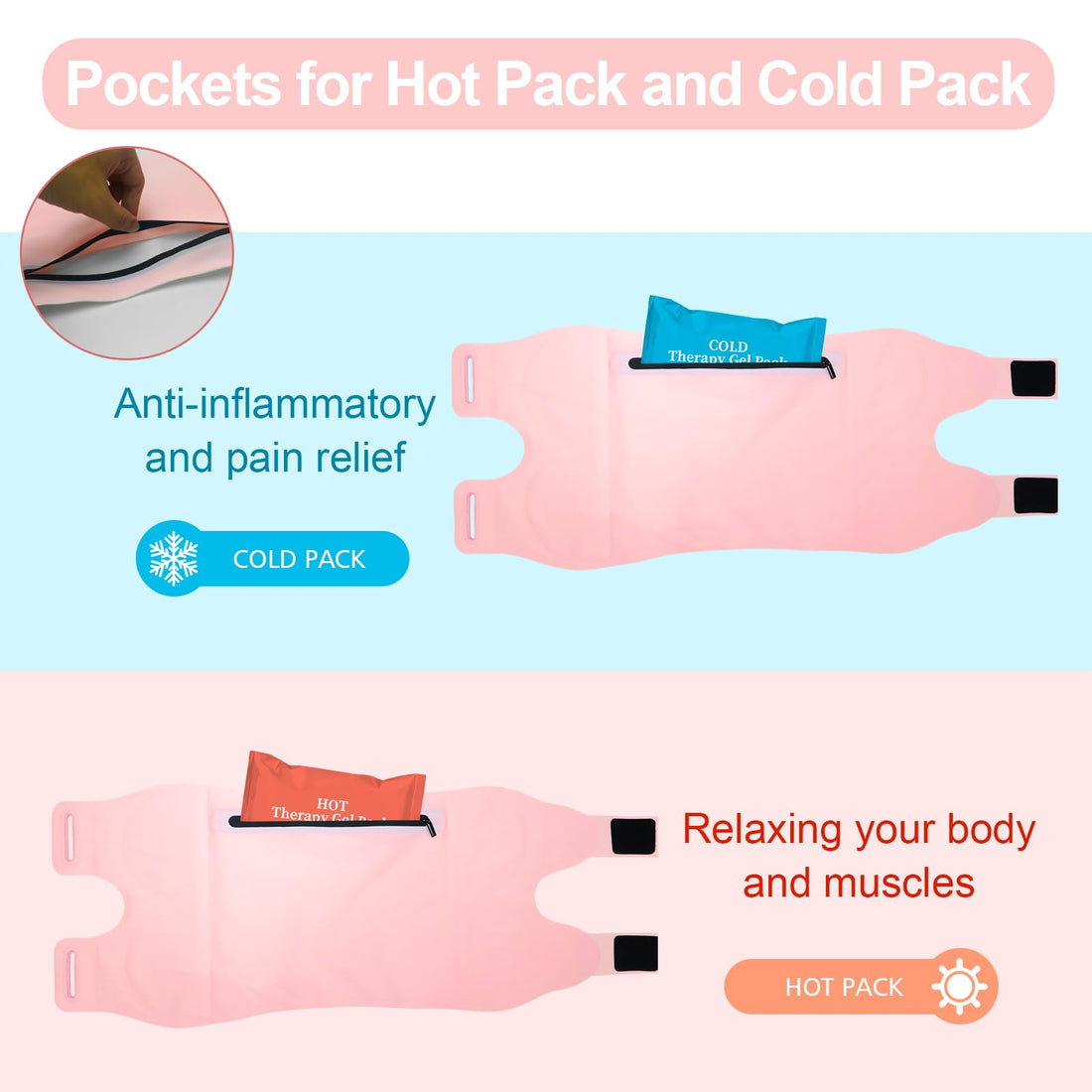 YEEYAA 2 Pcs Castor Oil Pack, Castor Oil Pack Wrap Plus Size for Waist and Neck