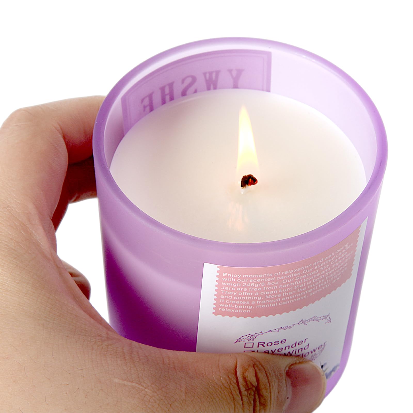 YWSHF Aromatherapy Candles,Scented Candle,Lavender Candle,8.5oz Stree Relief Candles Gift YWSHF