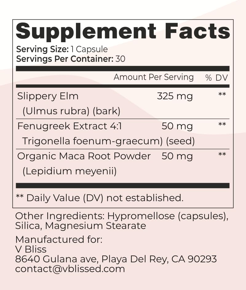 V Bliss Slippery Babe Vaginal Moisturizer Capsules | Relieves Vaginal Dryness with Slippery Elm V Bliss