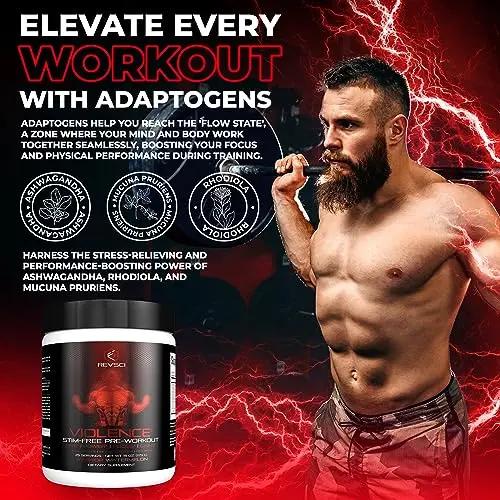 VIOLENCE Stim Free Pre Workout Powder by REVSCI, Precision Dosed Non Stim Preworkout Revolution Science