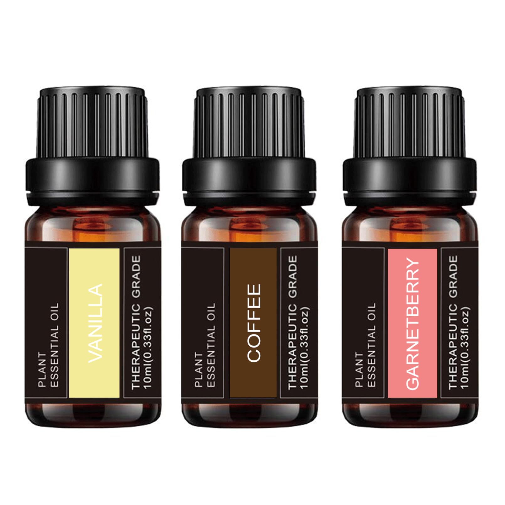 Wehnniee 3pcs Aroma Essential Oils Set- 3 x 10 ml (Coffee, Vanilla, Garnetberry)