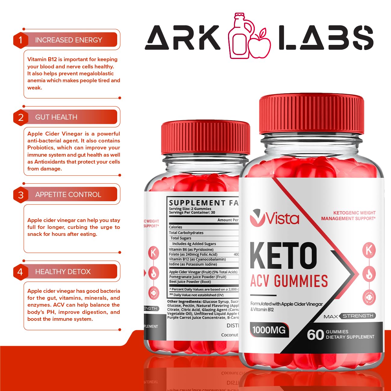 Vista Keto ACV Gummies, Vista Keto ACV Gummies Advanced Weight Loss 1000MG Ark Labs
