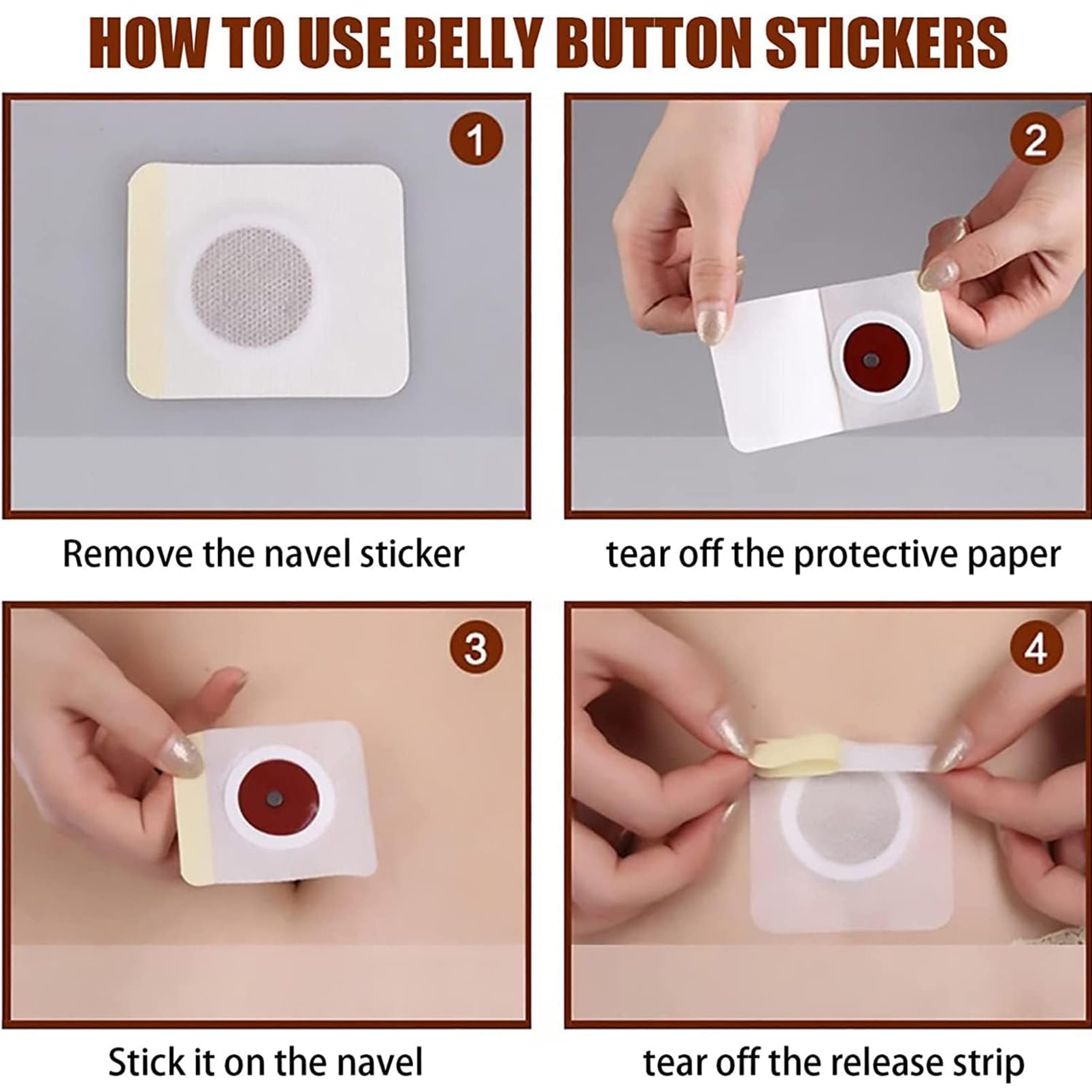 30Pcs Belly Patch, Waterproof Stickers for Women Girls, Natural Belly Sticker for Women and Men Rosarden