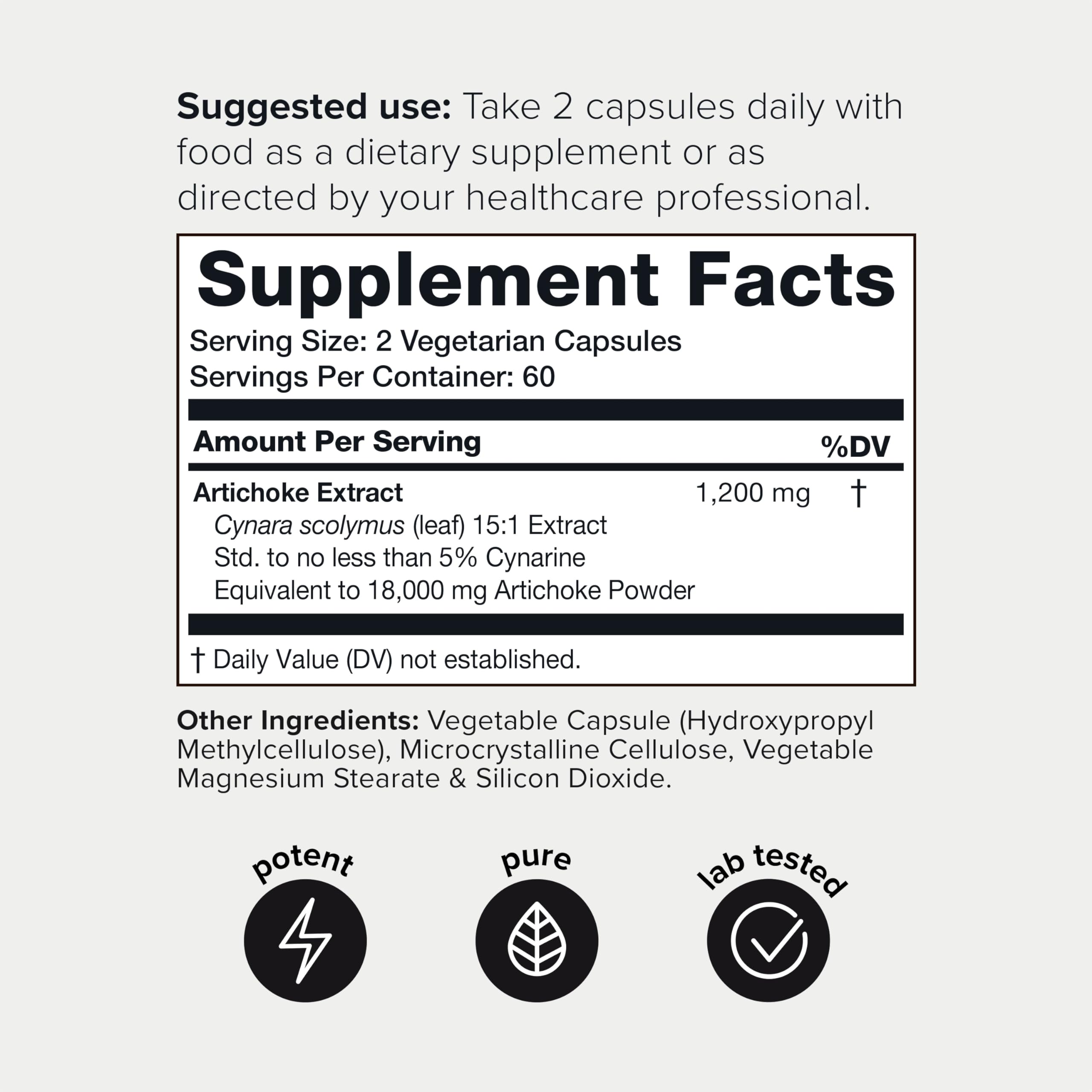 Toniiq 18,000mg 15x Concentrated Artichoke Extract Capsules - Ultra Concentrated