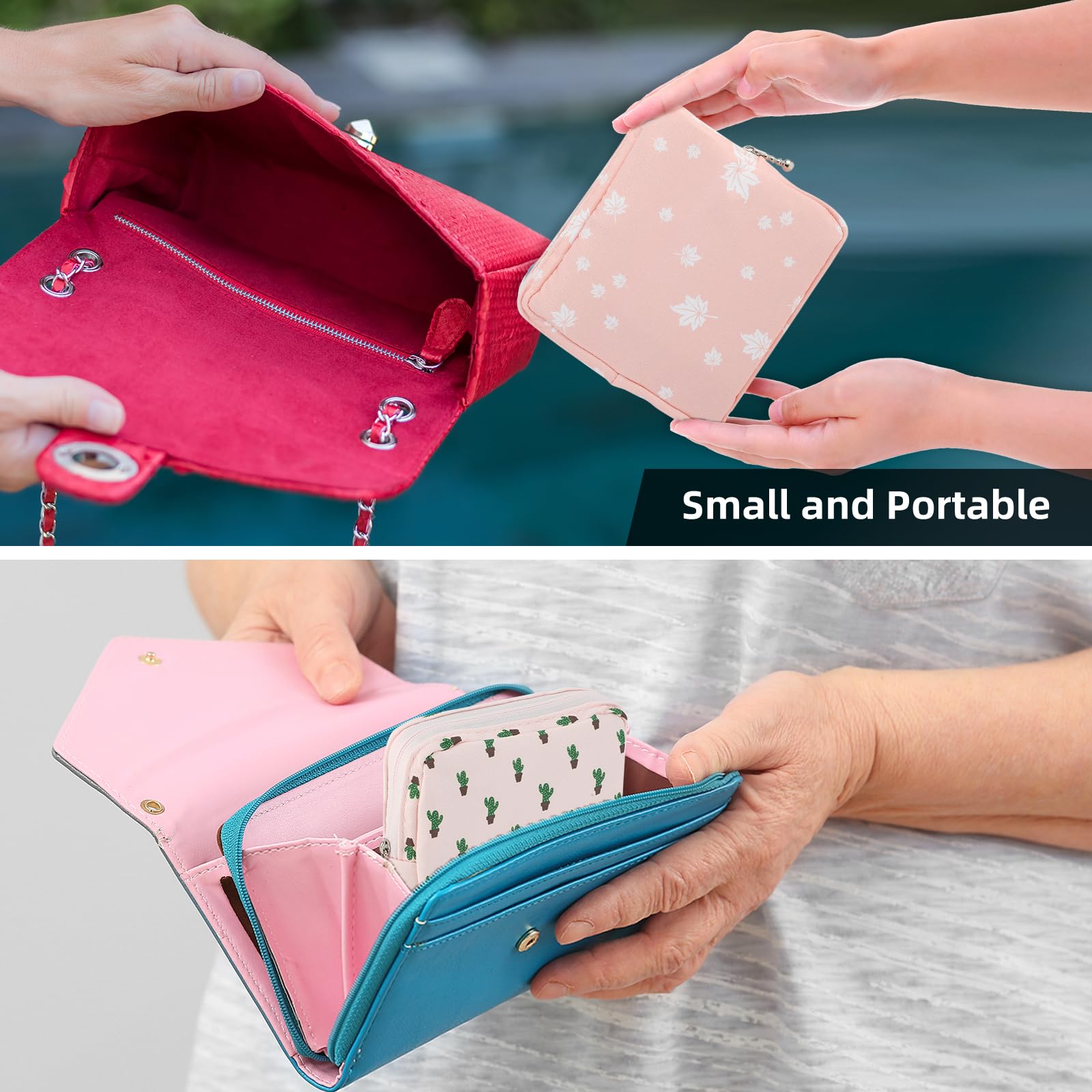 3Pcs Period Bag, Sanitary Pad Storage Bag Samll Period Pouch for Purse Cute Menstrual Period Bag Aster