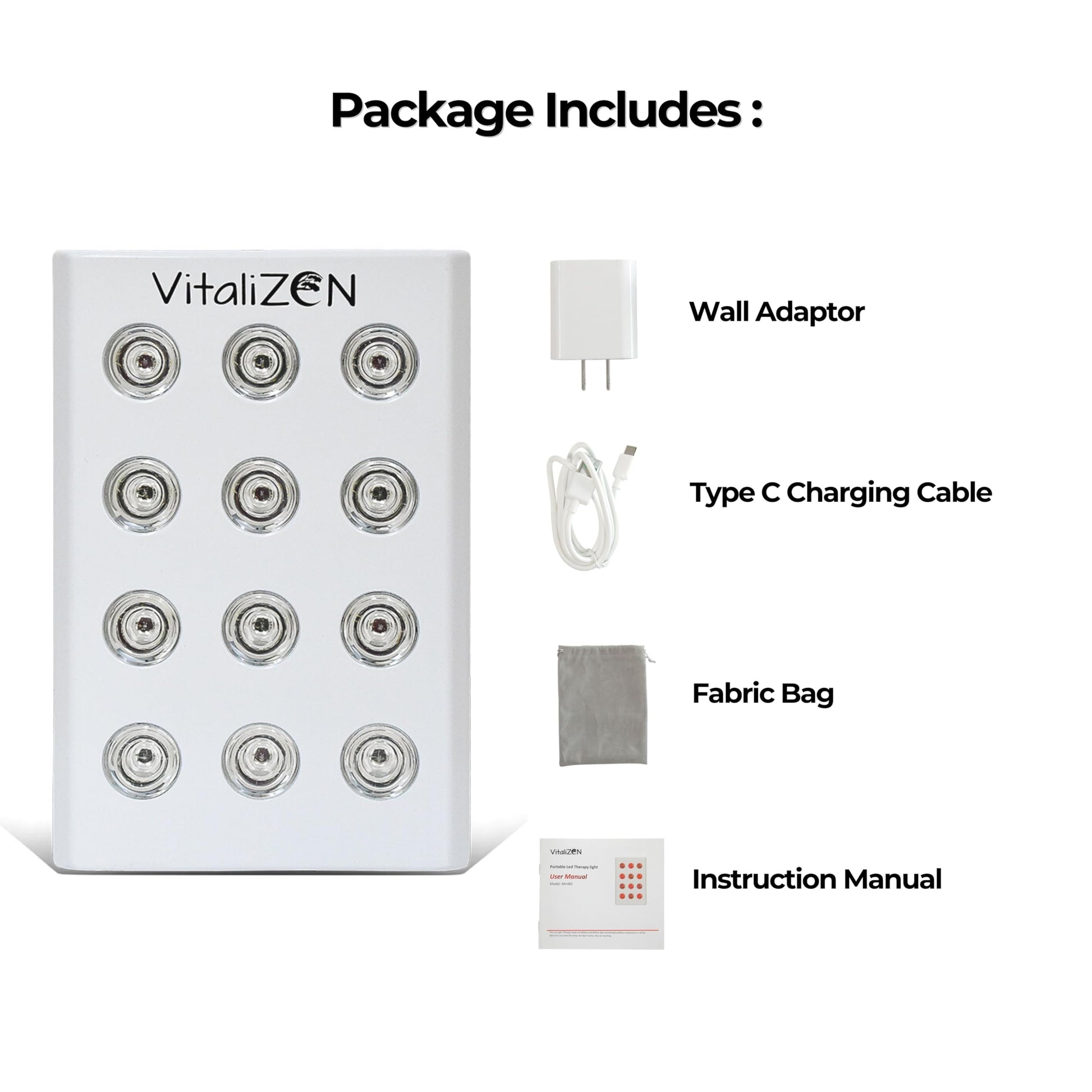 VitaliZEN Cosmo 60 Watt, Rechargeable Red & Near-Infrared Light Therapy Device. 660nm & 850nm VitaliZEN