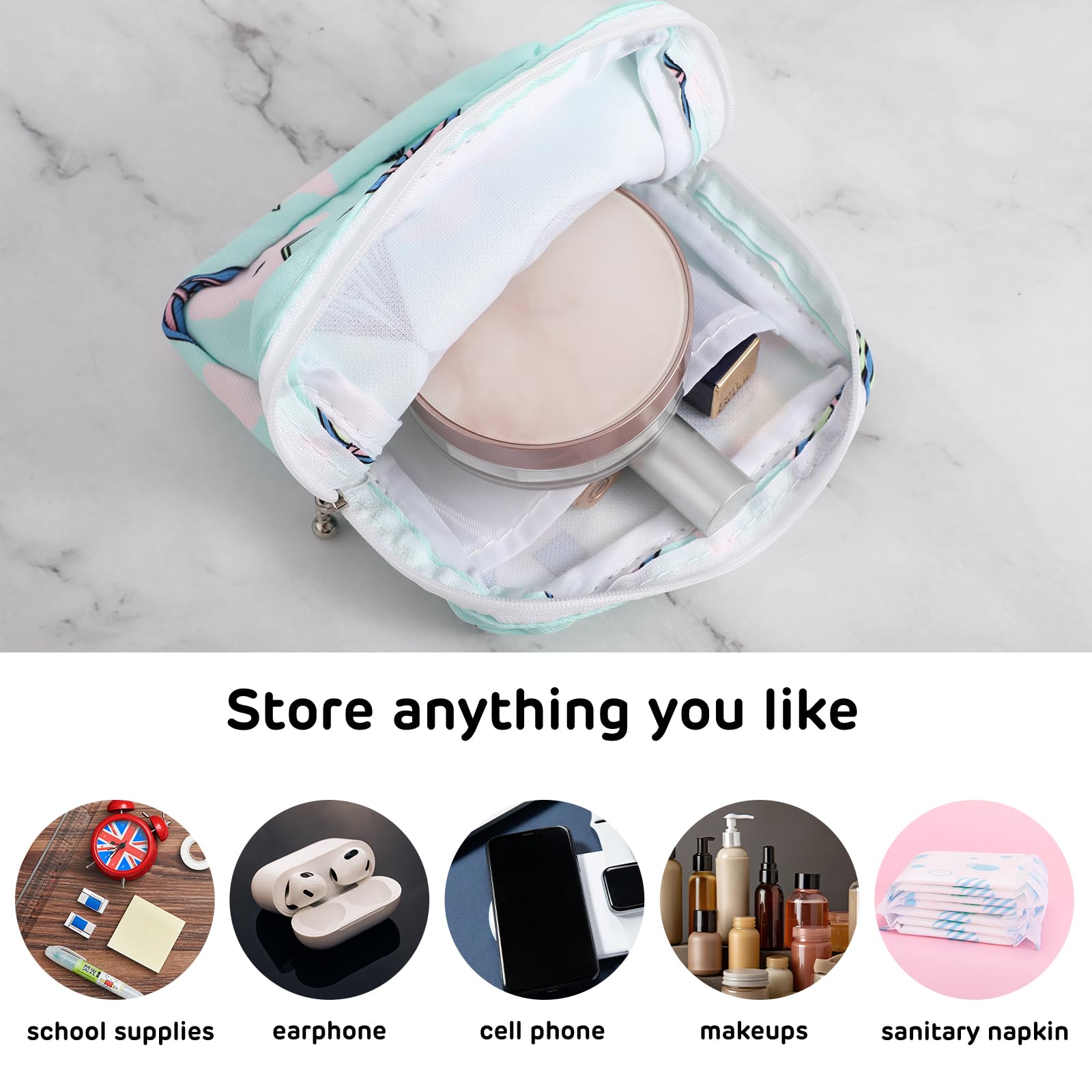 3Pcs Period Bag, Sanitary Pad Storage Bag Samll Period Pouch for Purse Cute Menstrual Period Bag Aster