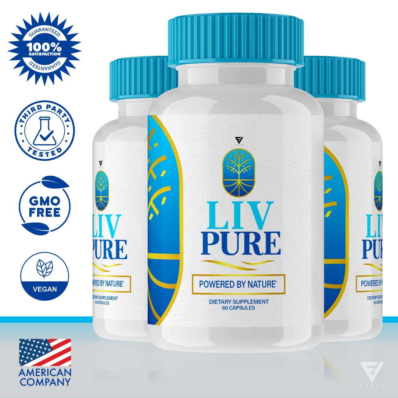 (3 Pack) Liv Pure Pills, Livpure Liver Detox Cleanse Management Capsules Advanced Formula Supplement Fyvus