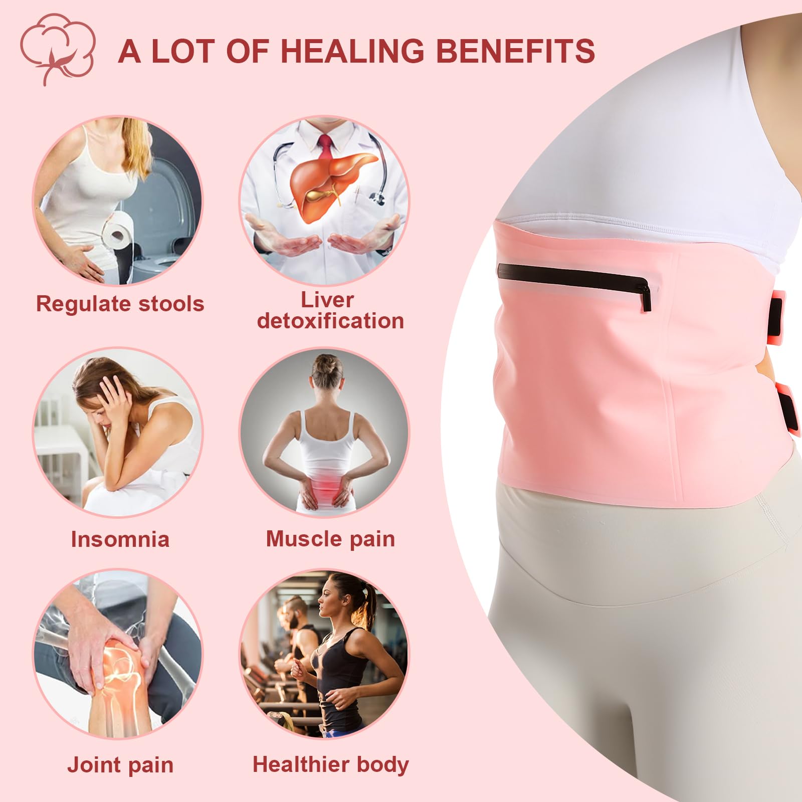 YEEYAA 2 Pcs Castor Oil Pack, Castor Oil Pack Wrap Plus Size for Waist and Neck YEEYAA