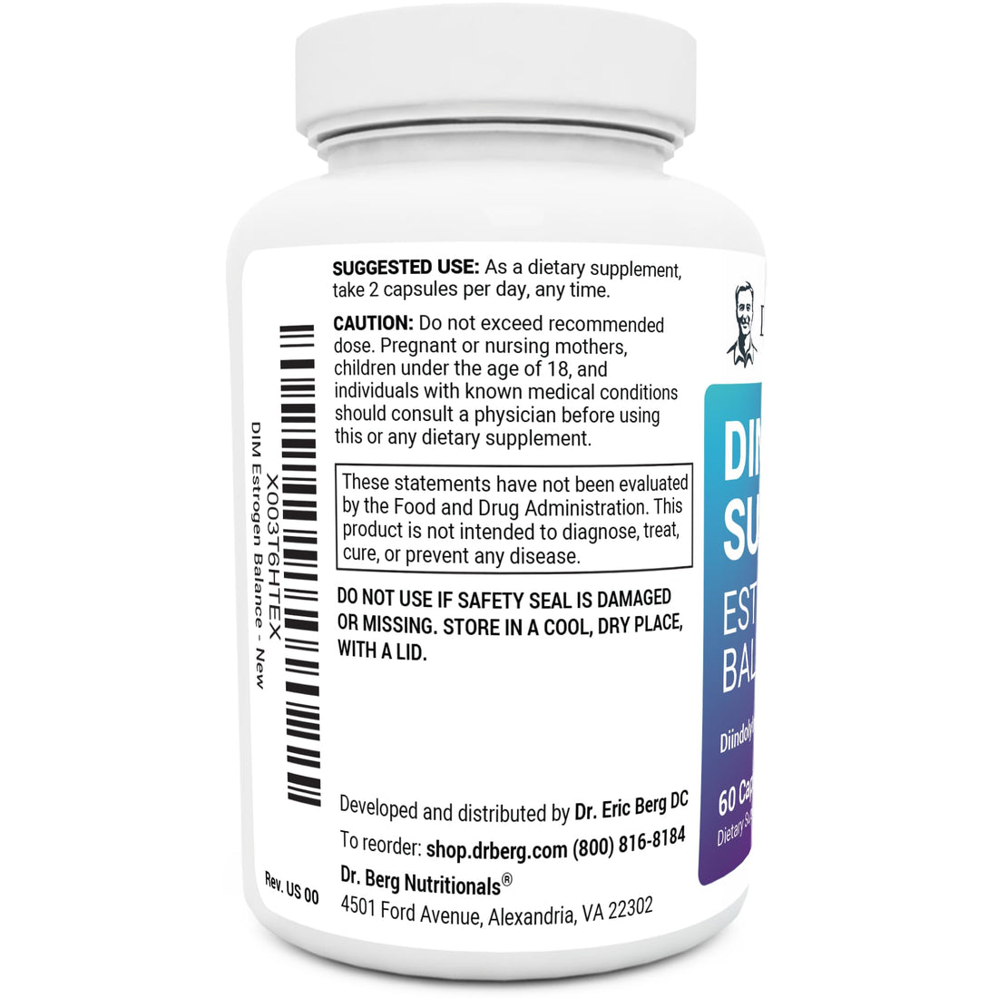 Dr. Berg DIM Supplement Estrogen Balance - Original Estrogen Supplement for Women with Diindolylmethane