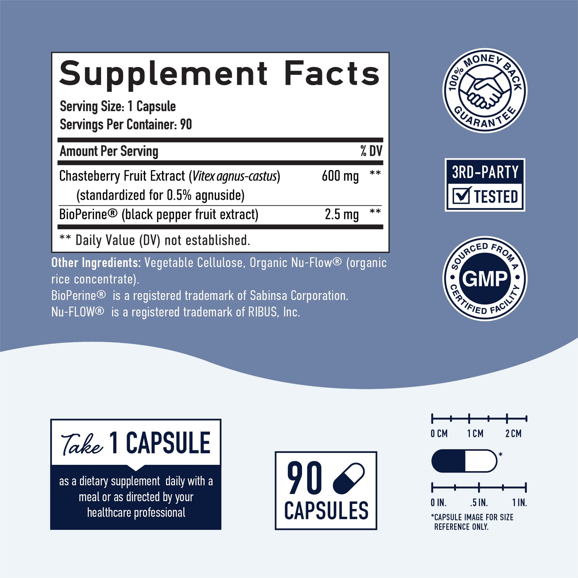 Vitex Chasteberry Supplement 600mg | Agnus Castus for Women's Hormone Balance, Menopause SMNutrition