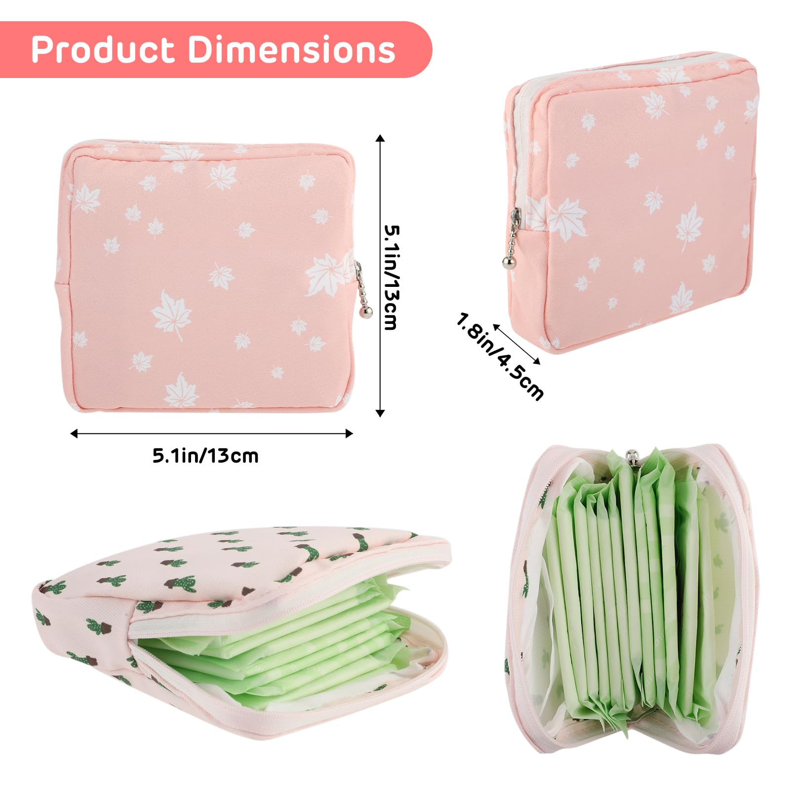 3Pcs Period Bag, Sanitary Pad Storage Bag Samll Period Pouch for Purse Cute Menstrual Period Bag Aster