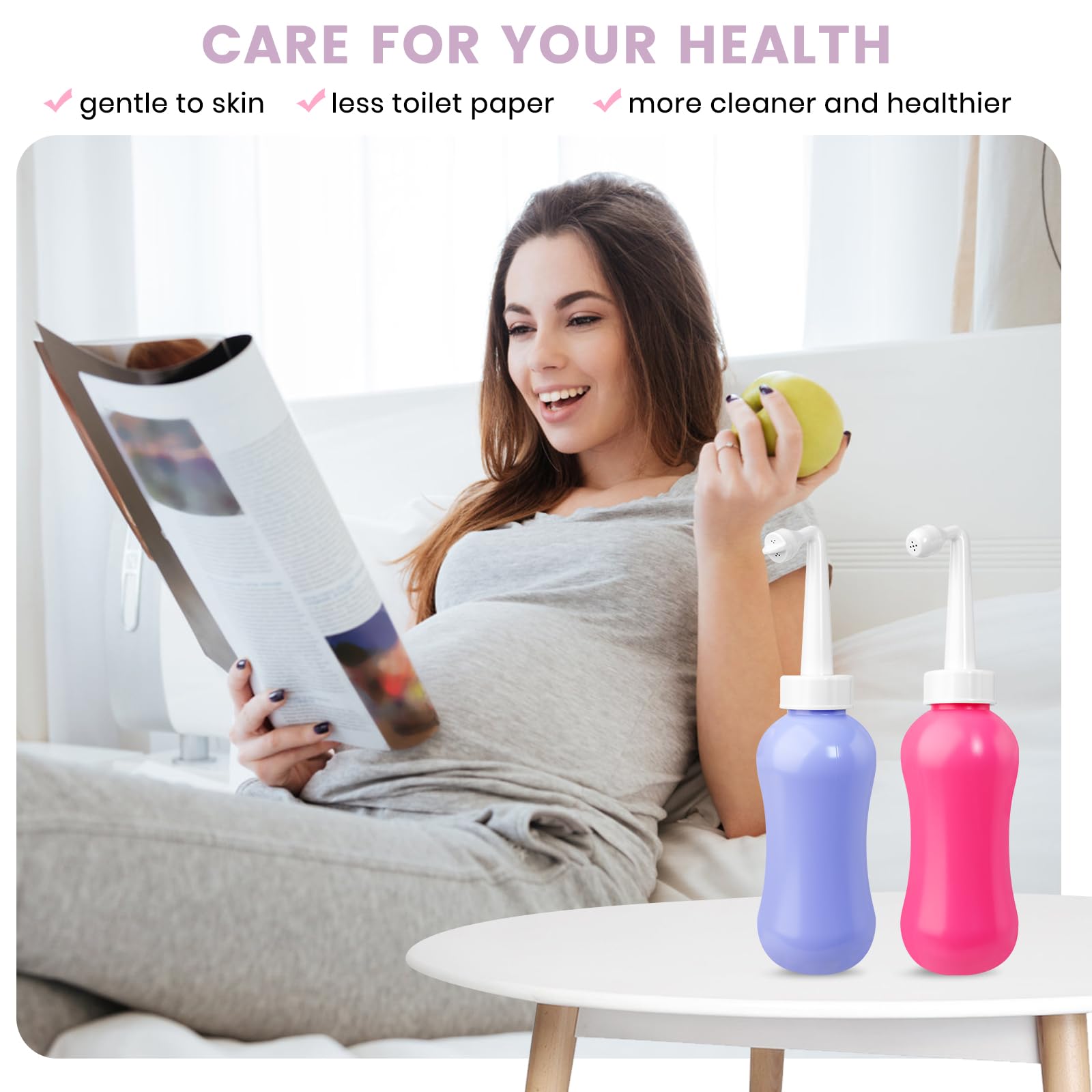450ML(15.2 OZ) Peri Bottle for Postpartum Care 2 Pack, Portable Travel Bidet for Women, Upside Down VicnKioH