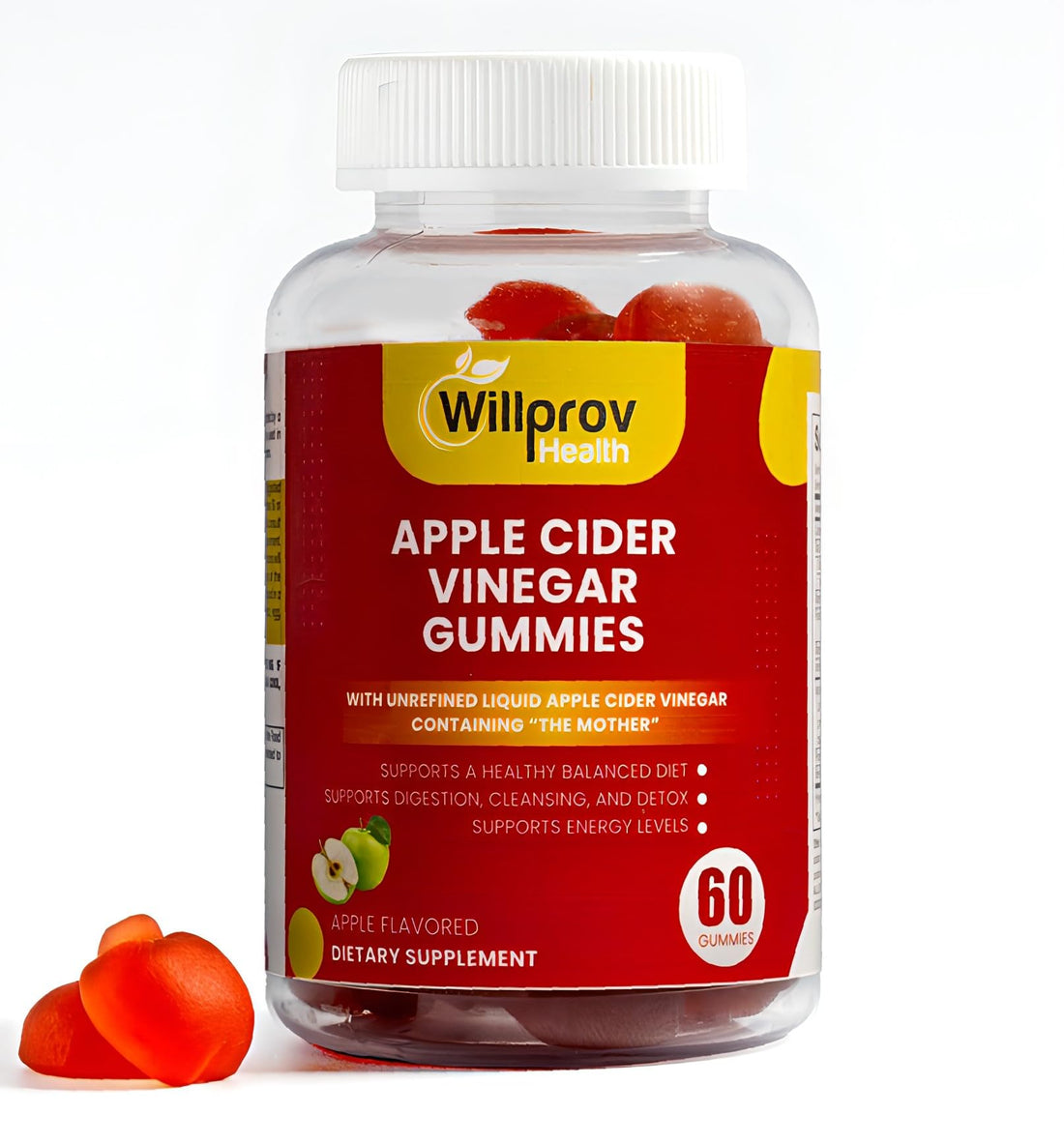 Willprov Health Apple Cider Vinegar Gummies - 1000mg ACV with Mother for Metabolism 