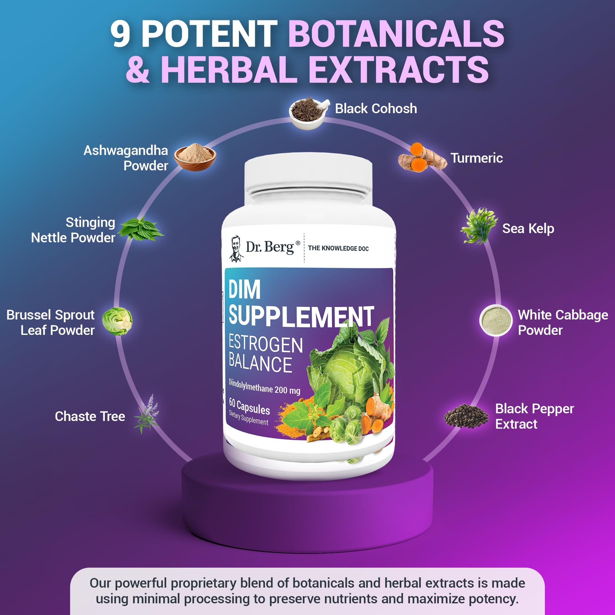 Dr. Berg DIM Supplement Estrogen Balance - Original Estrogen Supplement for Women with Diindolylmethane