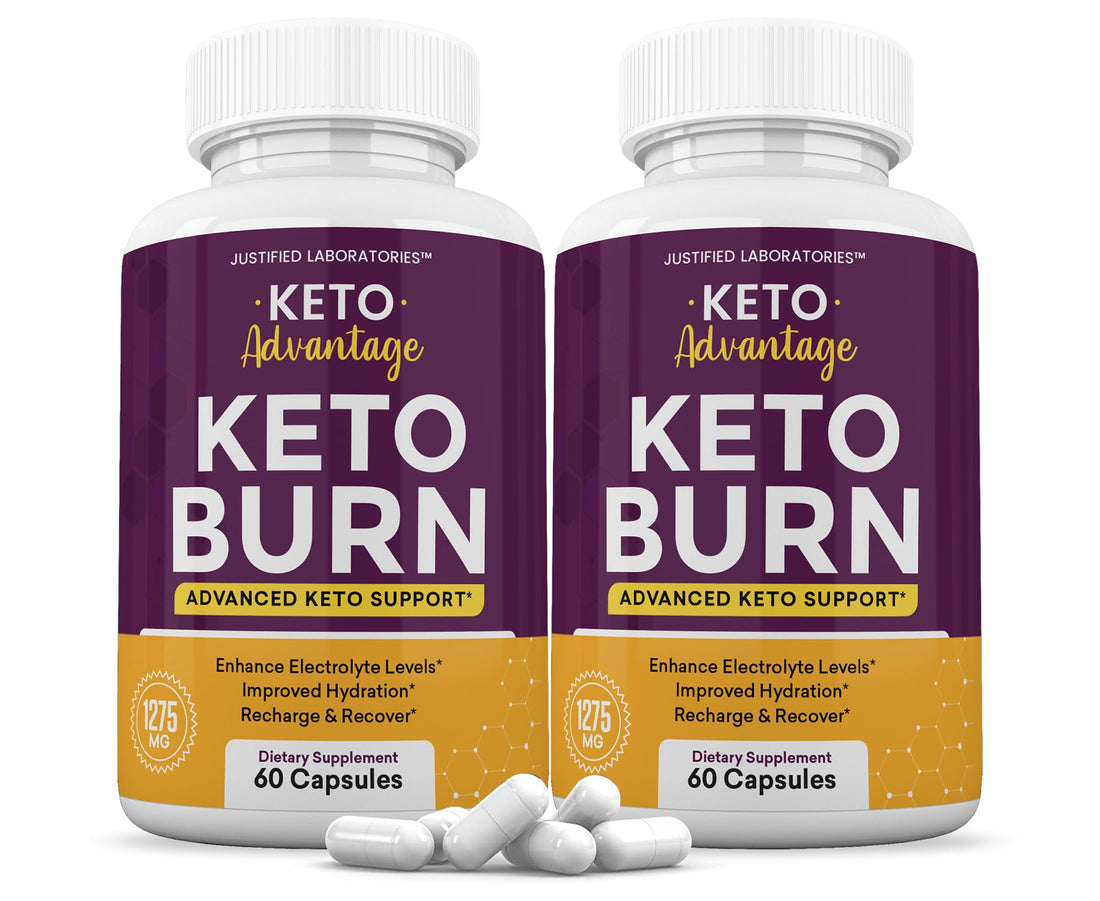 (2 Pack) Keto Advantage Keto Burn Pills 1275MG New & Improved Formula Contains Apple 