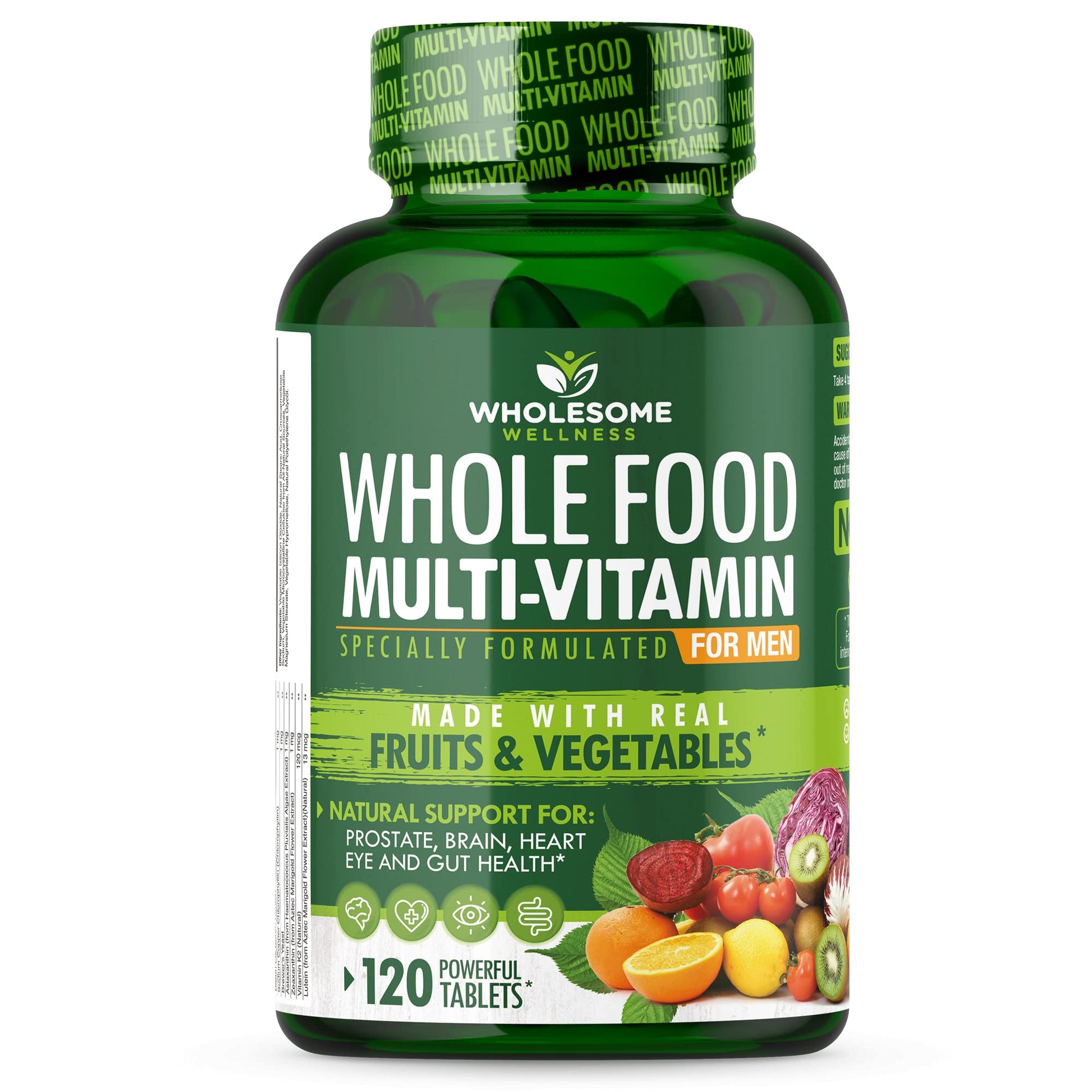 Whole Food Multivitamin for Men - Natural Multi Vitamins, Minerals, Organic Extracts