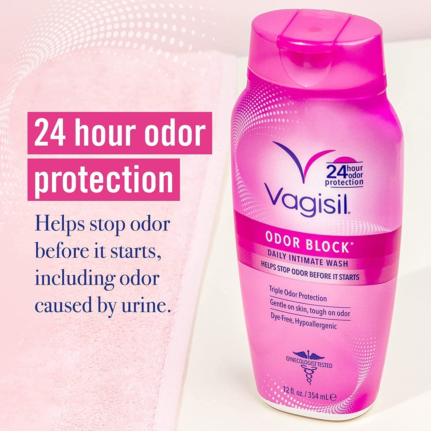 Vagisil Odor Block Daily Intimate Vaginal Wash 12 oz (Pack of 2) Vagisil