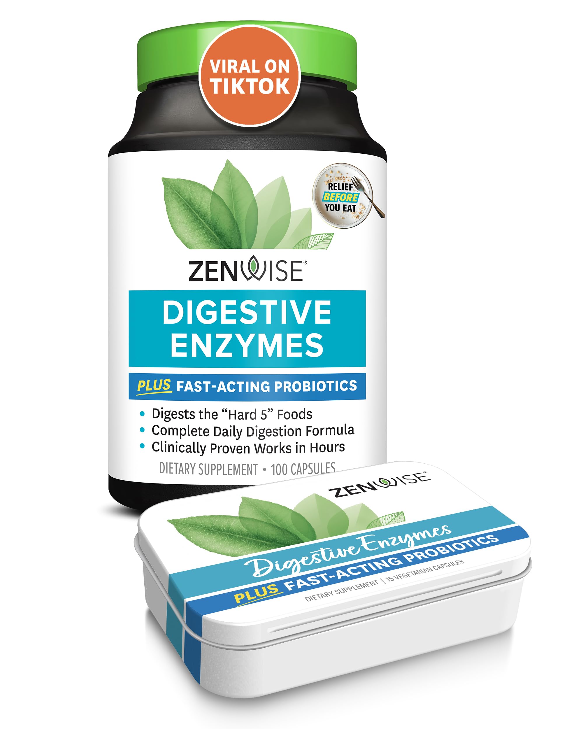 Zenwise Digestive Enzymes - Probiotic Multi Enzymes with Probiotics, 115 Ct Zenwise Health
