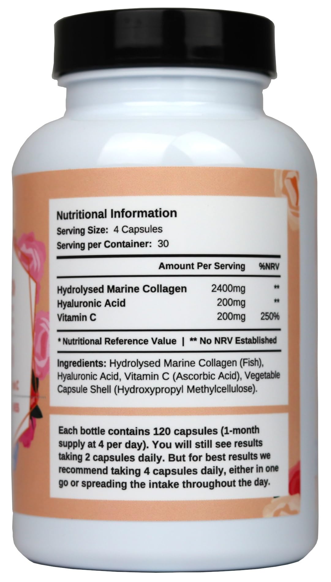 2800mg Marine Collagen Capsules – Highest Strength Type 1 Hydrolysed Collagen with Hyaluronic Acid and Vitamin C Miracle Greens